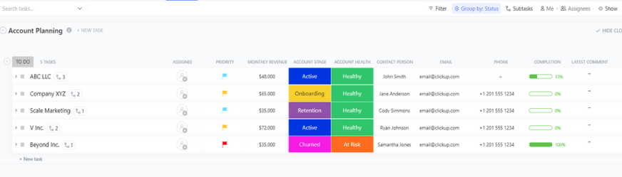 Oversee all current and upcoming resources needed to develop new business using the Account Capacity Planning Template by ClickUp