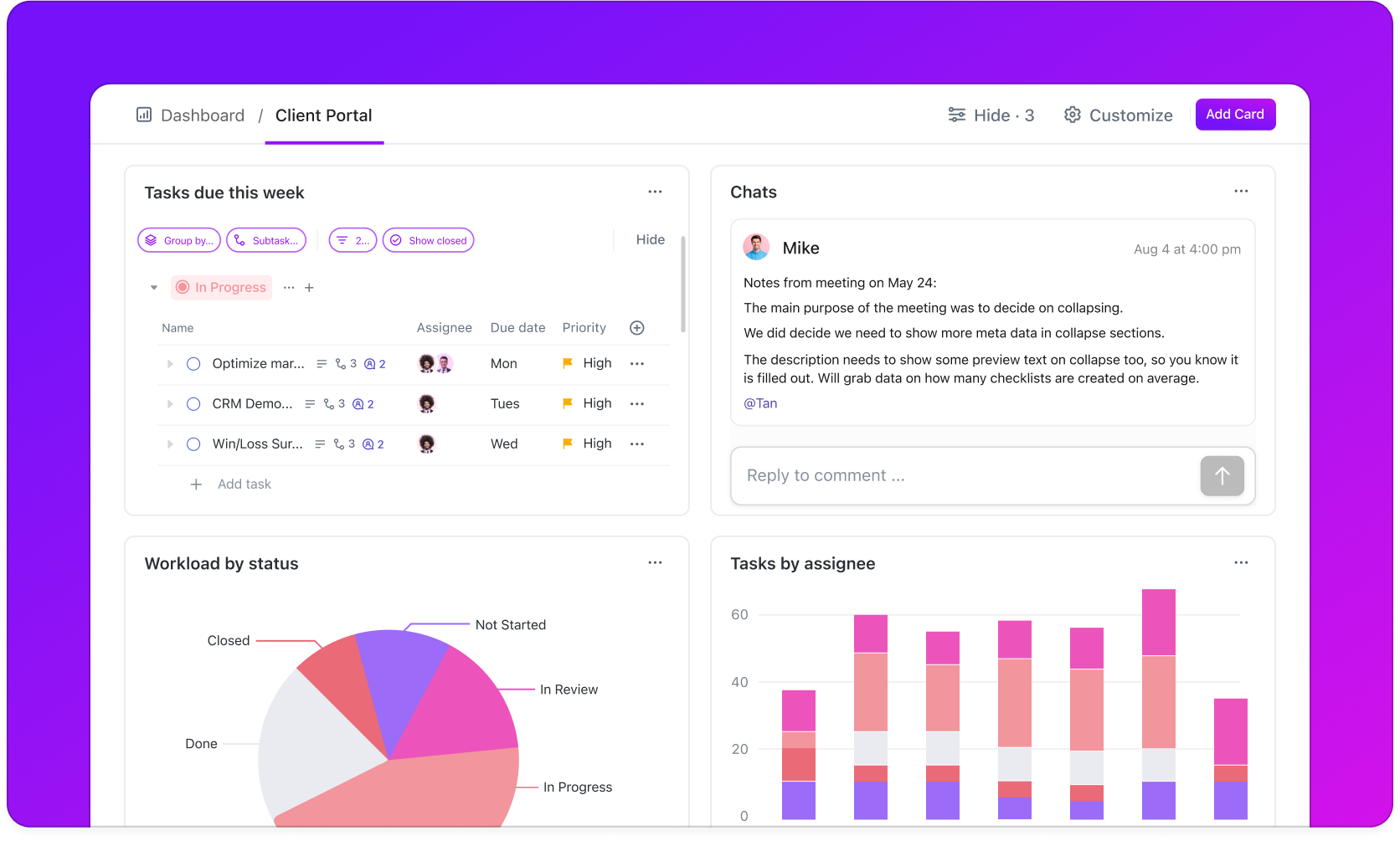 client portals dashboards