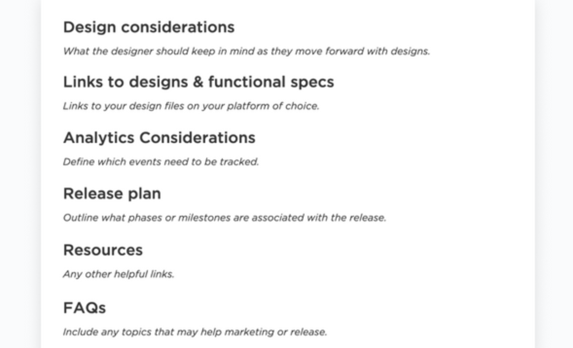 Product Brief Example Made in ClickUp Docs